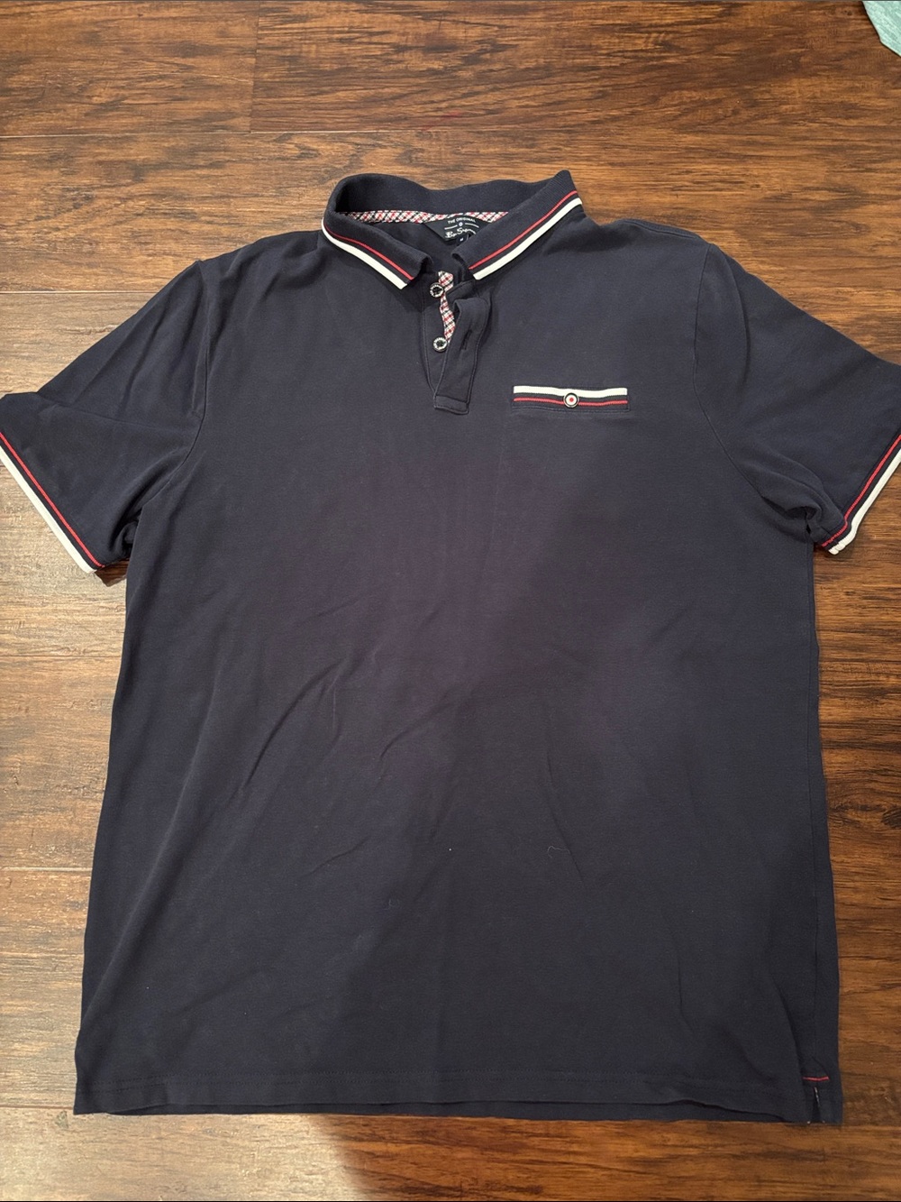Men's Ben Sherman Classic Navy Polo Shirt with Contrast Trim